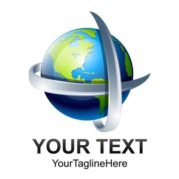 Abstract 3D World globe vector illustration. Tech globe logo vector. Stock Illustration