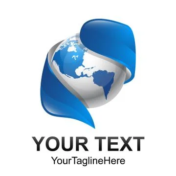 Abstract 3D World globe vector illustration. Tech globe logo vector. Stock Illustration