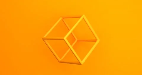 Abstract 3d Yellow geometric WireCube  background Stock Footage 169261465
