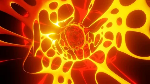 Abstract 3D yellow mesh blur light on red laser power energy zoom Stock Footage 125356305