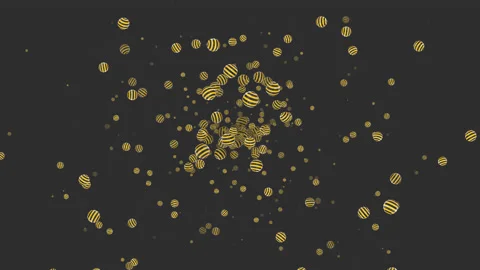 Abstract 3d yellow sphere animated background Video stock 209485060