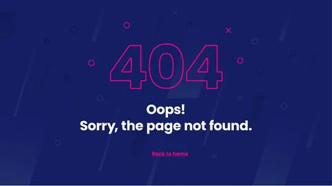 Abstract 404 error page template. Ilustración de archivo
