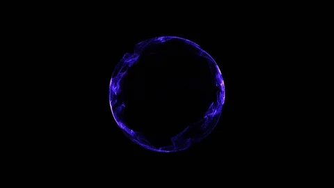 Abstract 4K 3D Motion Background. Purple and pink particle energy sphere. Stock Footage
