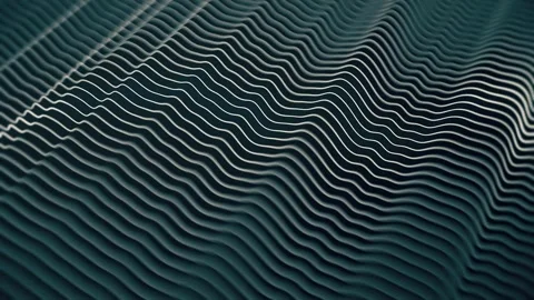 Abstract 4K animation of moving, wave-like lines with a dynamic surface effect Stock Footage 324747477
