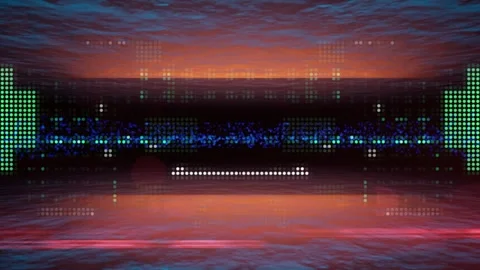 Abstract 4K animation of pulsating digital data moving through a high tech Video stock 321314035