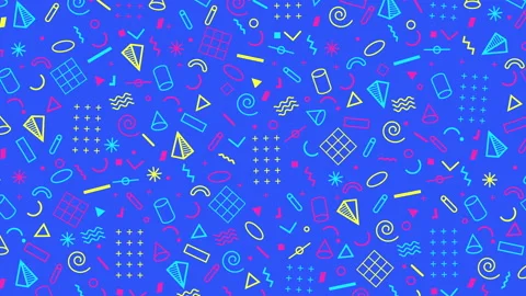 Abstract 4k animation of a retro pattern background with geometrical shapes. Video stock 143297144