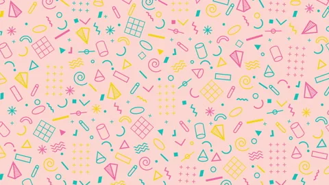 Abstract 4k animation of a retro pattern background with geometrical shapes. 動画素材 143322591