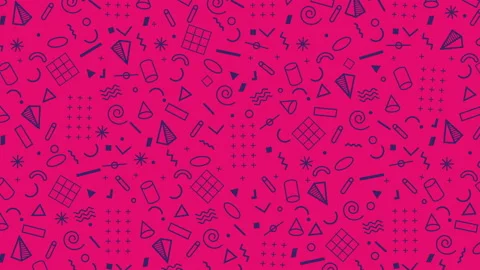 Abstract 4k animation of a retro pattern background with geometrical shapes. 動画素材 143346107
