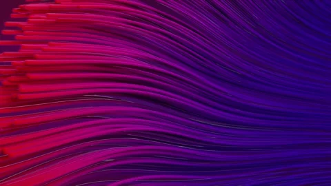 Abstract 4K animation of a stream of flexible neon lines. 3d rendering Stock Footage 319651555