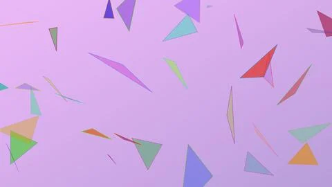 Abstract 4K background with colorful geometric triangles floating on a soft.. Stock Illustration