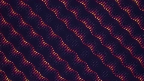 An abstract 4K background with diagonal waves of orange and red dots. 3d render Stock Footage 319651978