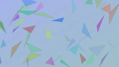 Abstract 4K background featuring colorful translucent triangles scattered o.. Illustration