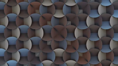 Abstract, 4K background with a hypnotic pattern of rotating 3D elements Stock Footage 318591430