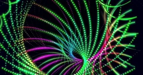 Abstract 4K Background Movement Of Shining Particles Of Rotating Shape Stock Footage 199352188