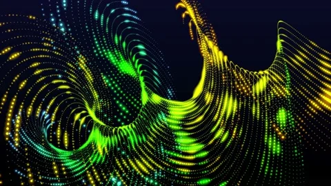 Abstract 4K Background Movement Of Shining Particles Of Rotating Shape Stock Footage 201646066