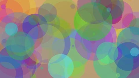 Abstract 4K background with overlapping colorful circles and geometric patt.. 库存插图