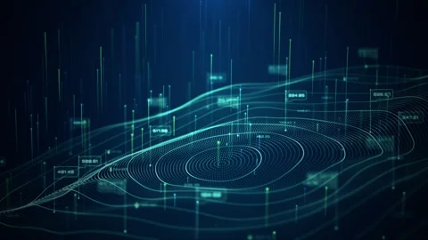 Abstract 4K big data motion background with flowing digital waves Stock Footage 310866307