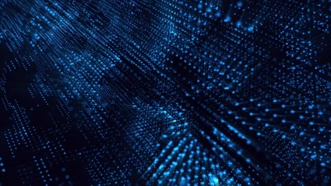 Abstract 4K blue shining glitter particles and rays animation new motion Stock Footage 256147192