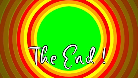 Abstract 4k circles with title the end Video stock 258635983