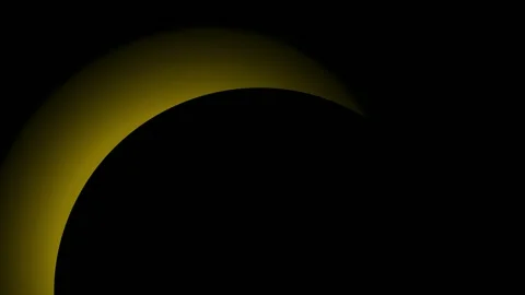 Abstract 4K gold eclipse shadow transition, seamless loop on black backgroun Stock Footage 336241464