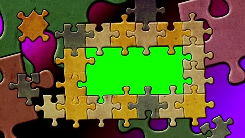 Abstract 4k green puzzle shape screen Video stock 258636286
