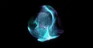 Abstract 4K Motion Background Loop With Particles And Sphere. Stock Footage