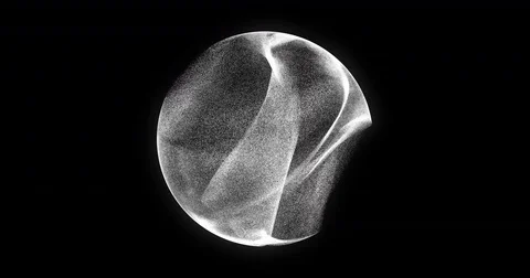 Abstract 4K Motion Background Loop With Particles And Sphere. Stock Footage