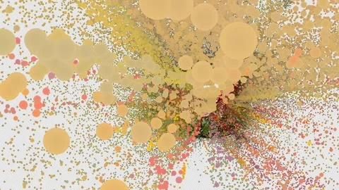 Abstract 4K Motion Background with Multicolored Glowing Sphere Particles Stock Footage 337113835