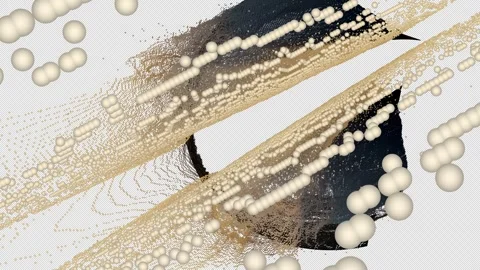 Abstract 4K Motion Background with Split Contrast Glowing Particle Flow Stock Footage 337319005