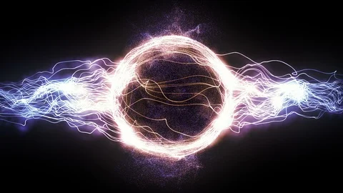 Abstract 4K Motion Graphic Looping Background, Coloured Energy Circle Plasma Bal Video stock 122597009
