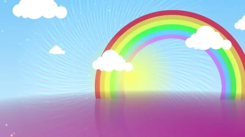 Abstract 4k shiny rain bow with clouds Stock-Footage 258051842