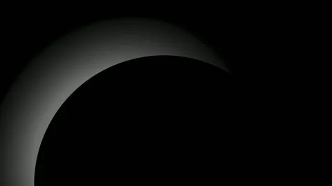 Abstract 4K silver eclipse shadow transition, seamless loop on black backgro Stock Footage 336241493