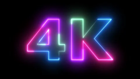 Abstract 4K Text Neon Glow Outline Loop Animation Ultra High Definition Video Vidéo 330418204