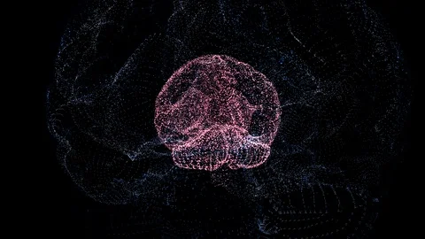 Abstract 4k video background of human brain consisting of purple space dust Stock Footage 121803108