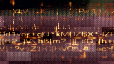 Abstract 4K video loop of digital code with glitch effects. Stock Footage 318028406