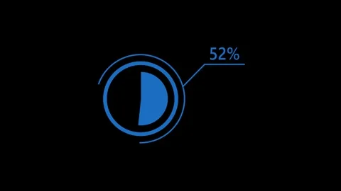 Abstract 64% circle diagram animation, 64% pie charts with business data vi.. 스톡 동영상 337915968