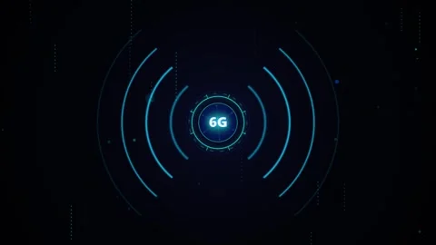 Abstract 6g network connectivity signal animation motion graphics digital b.. Stockbeeldmateriaal 343248995