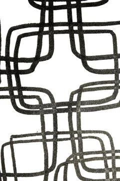 Abstract 70s geometric style square and rectangle pen ink black and white b.. Illustrazione stock