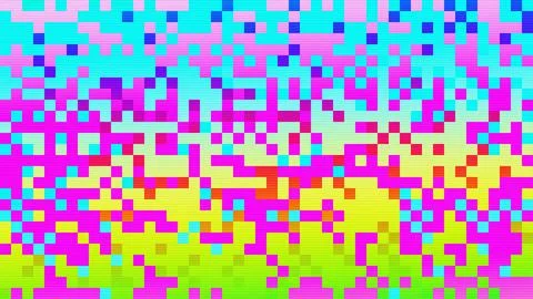 Abstract 8 bit retro game Glitch rainbow pixel Noise pattern background Stock Illustration