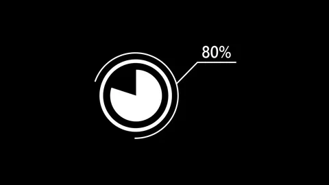 Abstract 80% circle diagram animation, 80% pie charts with business data vi.. 스톡 동영상 337915967