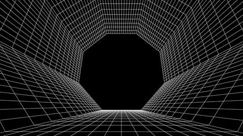 Abstract 80s styled computer background. Sci-fi architecture interior with retro Stock Illustration