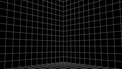 Abstract 80s styled computer background. Sci-fi architecture interior with retro Stock Illustration