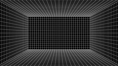 Abstract 80s styled computer background. Sci-fi architecture interior with retro Stock Illustration