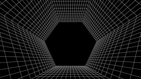 Abstract 80s styled computer background. Sci-fi architecture interior with retro Stock Illustration