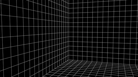 Abstract 80s styled computer background. Sci-fi architecture interior with retro Stock Illustration