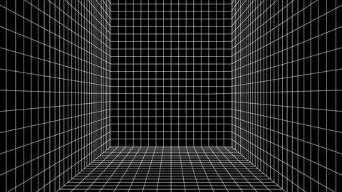 Abstract 80s styled computer background. Sci-fi architecture interior with retro Stock Illustration