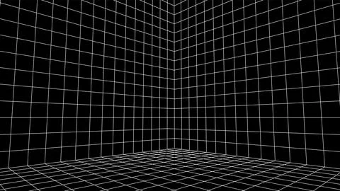 Abstract 80s styled computer background. Sci-fi architecture interior with retro Stock Illustration