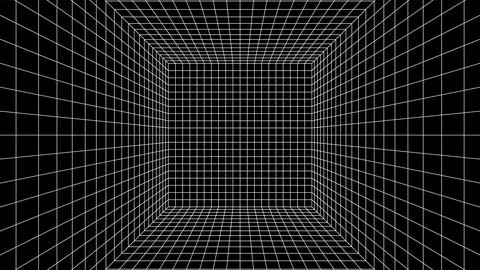 Abstract 80s styled computer background. Sci-fi architecture interior with retro Stock Illustration