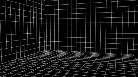 Abstract 80s styled computer background. Sci-fi architecture interior with retro 스톡 일러스트