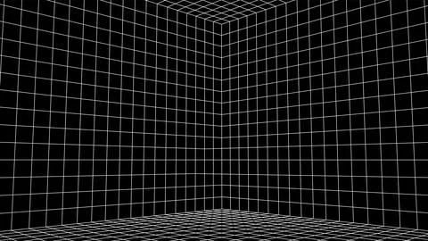 Abstract 80s styled computer background. Sci-fi architecture interior with retro Stock Illustration